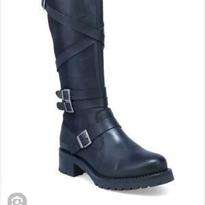 Miss Mooz Peri Black Knee High Riding Boots